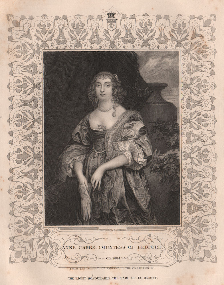 BRITISH HISTORY. Anne Carre, Countess of Bedford. TALLIS 1853 old print